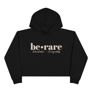 be•rare black crop hoodie (white)