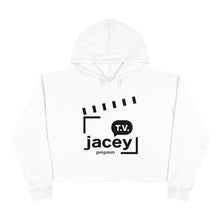 Load image into Gallery viewer, Jaceytv Crop Hoodie (White &amp; Pink)
