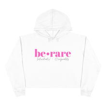 Load image into Gallery viewer, be•rare White (pink) crop hoodie
