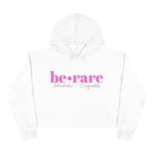 be•rare White (pink) crop hoodie