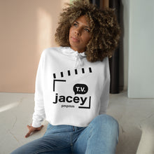 Load image into Gallery viewer, Jaceytv Crop Hoodie (White &amp; Pink)
